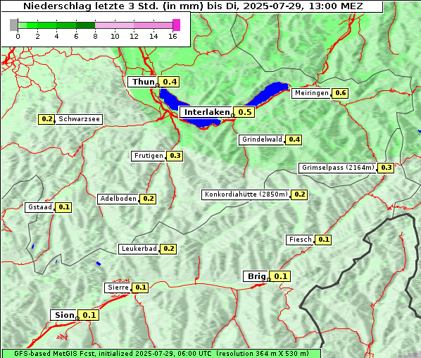 Niederschlag, 29. 7. 2025