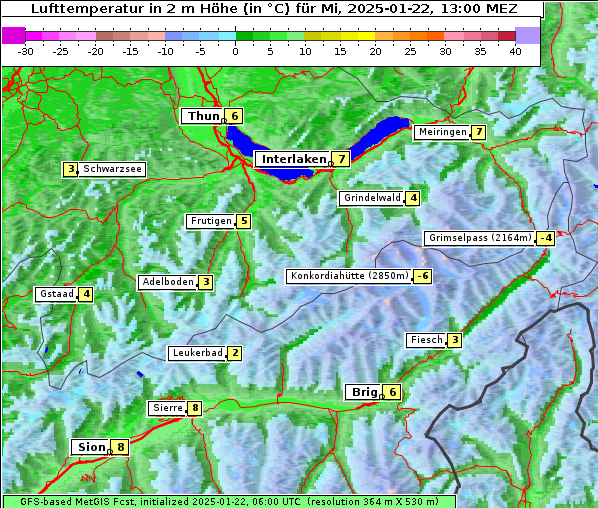 Temperatur, 22. 1. 2025