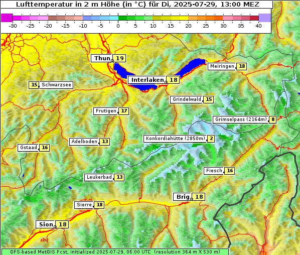 Temperatur, 29. 7. 2025