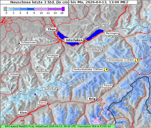 Neuschnee, 13. 4. 2026