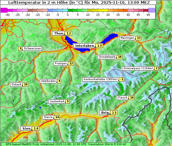 Temperatur, 10. 11. 2025