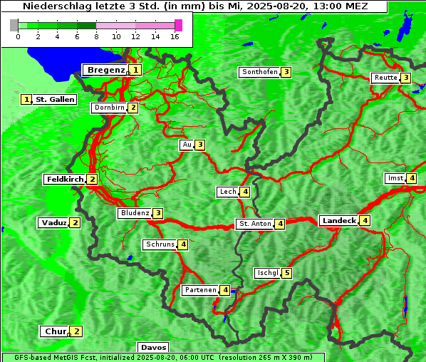 Niederschlag, 20. 8. 2025