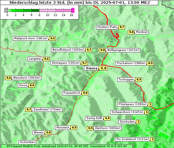 Niederschlag, 1. 7. 2025