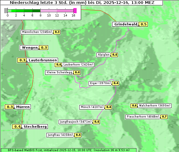 Niederschlag, 16. 12. 2025