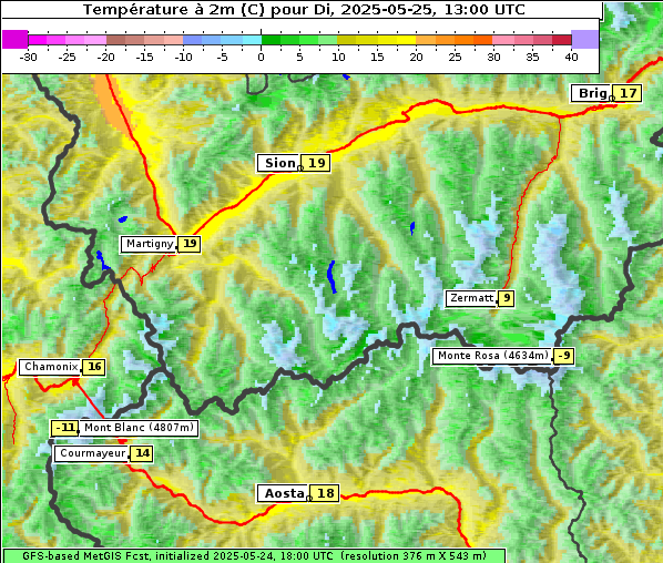 Temperatur, 25. 5. 2025