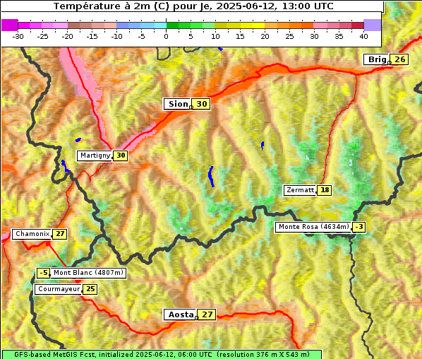 Temperatur, 12. 6. 2025