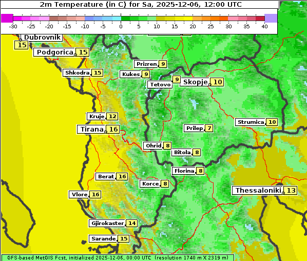 Temperatur, 6. 12. 2025