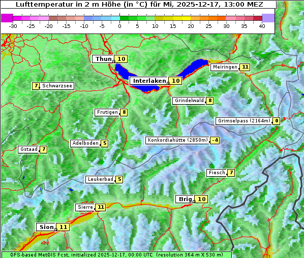 Temperatur, 17. 12. 2025