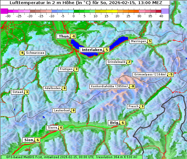 Temperatur, 15. 2. 2026