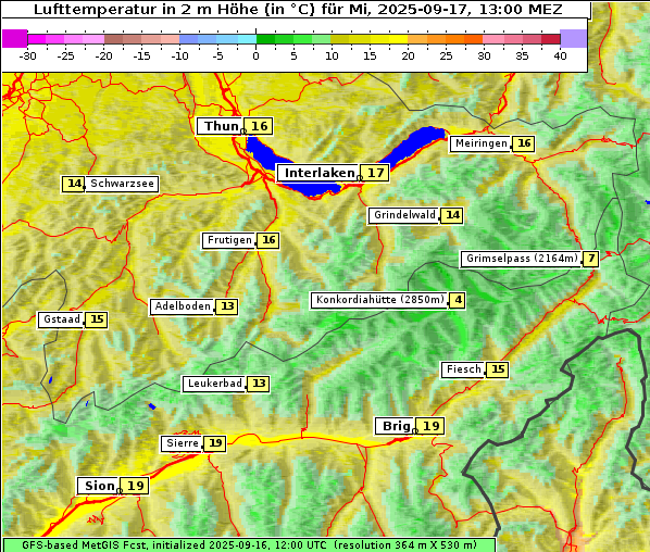 Temperatur, 17. 9. 2025