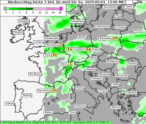 Niederschlag, 3. 5. 2025