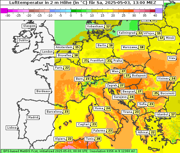 Temperatur, 3. 5. 2025