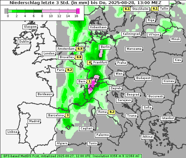 Niederschlag, 28. 8. 2025