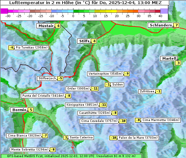 Temperatur, 4. 12. 2025