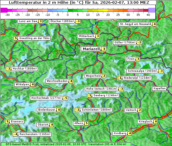 Temperatur, 7. 2. 2026