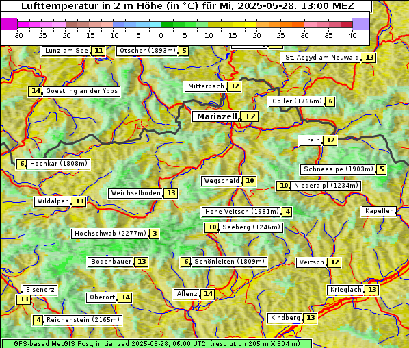 Temperatur, 28. 5. 2025