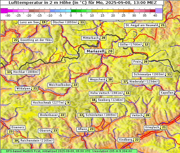 Temperatur, 8. 9. 2025