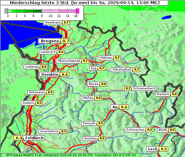 Niederschlag, 14. 9. 2025