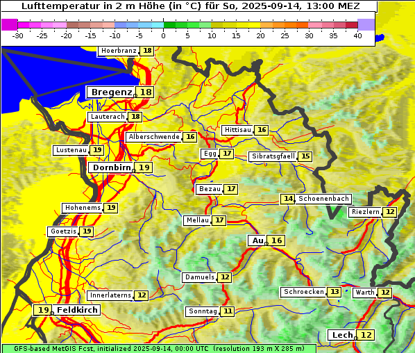 Temperatur, 14. 9. 2025
