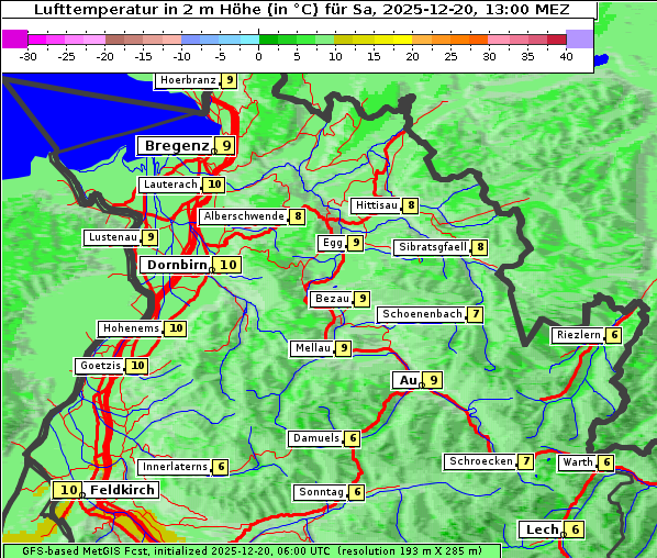 Temperatur, 20. 12. 2025
