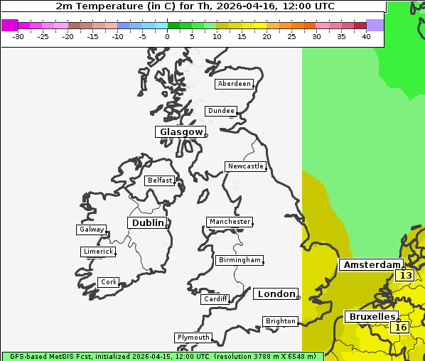 Temperatur, 16. 4. 2026