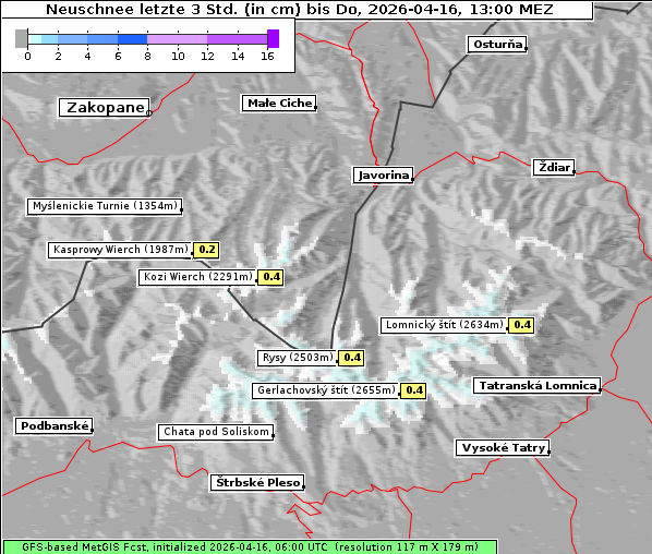 Neuschnee, 16. 4. 2026