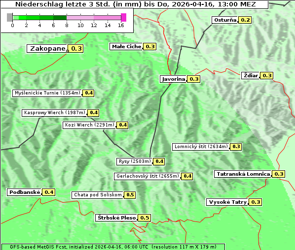 Niederschlag, 16. 4. 2026