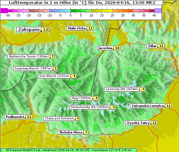 Temperatur, 16. 4. 2026