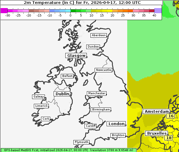 Temperatur, 17. 4. 2026