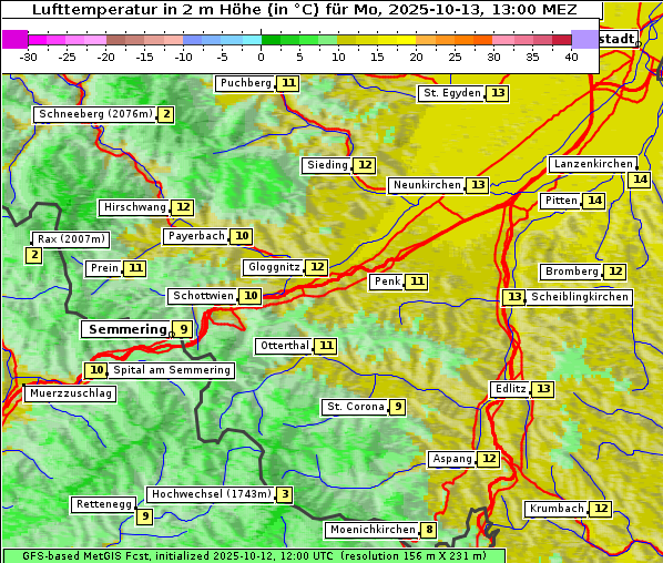 Temperatur, 13. 10. 2025