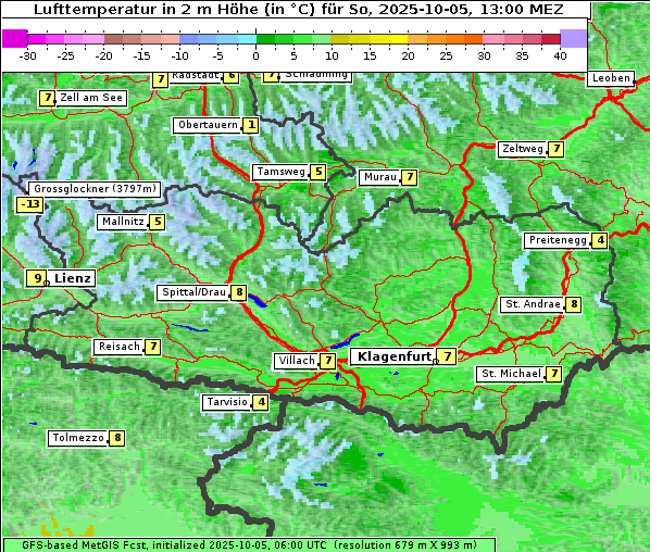 Temperatur, 5. 10. 2025
