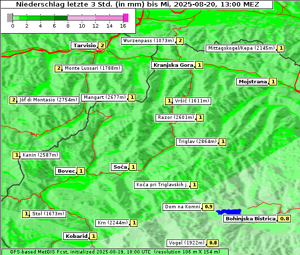 Niederschlag, 20. 8. 2025