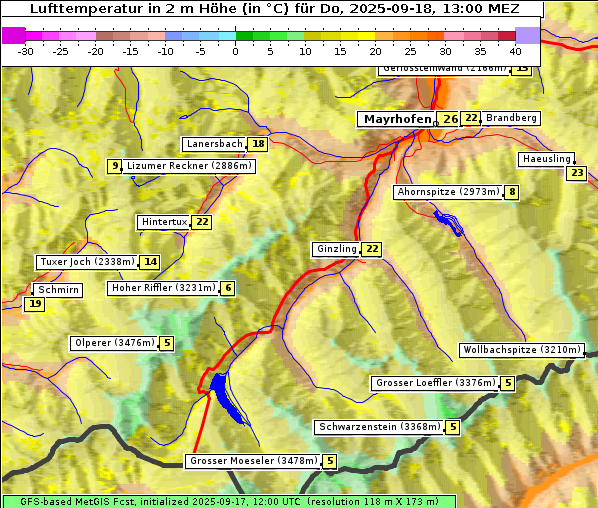 Temperatur, 18. 9. 2025