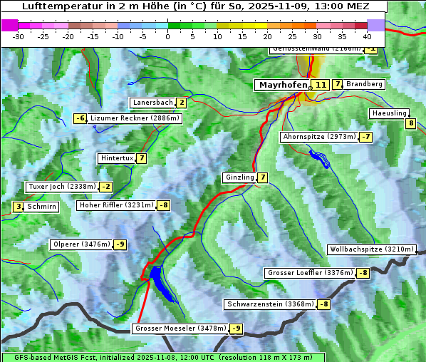 Temperatur, 9. 11. 2025