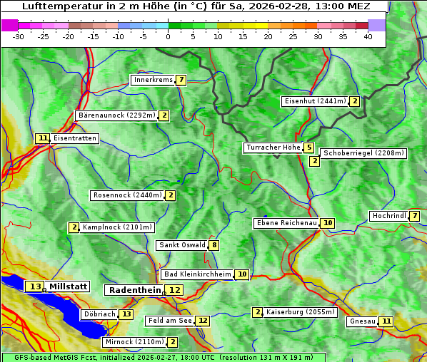 Temperatur, 28. 2. 2026