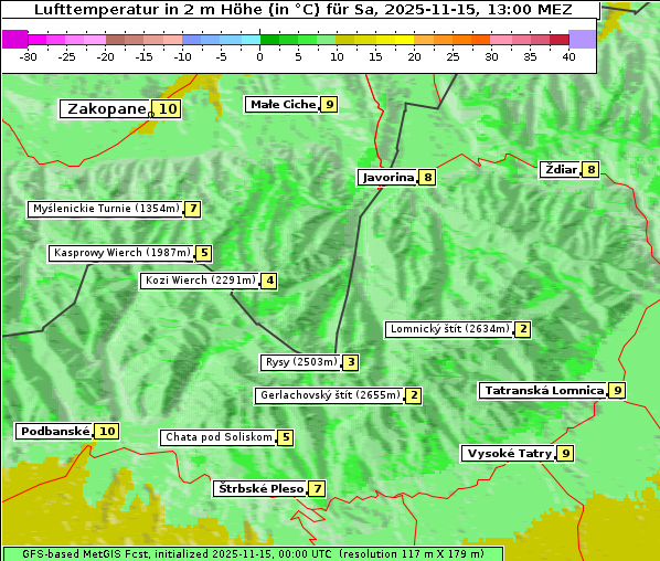 Temperatur, 15. 11. 2025