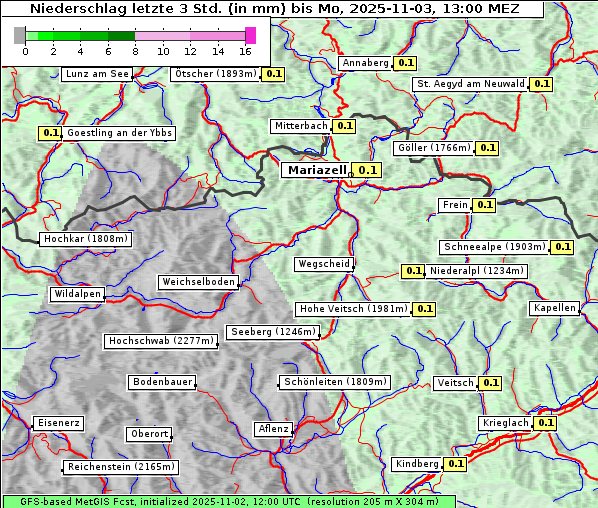 Niederschlag, 3. 11. 2025