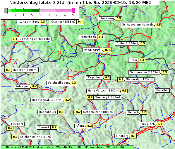 Niederschlag, 15. 2. 2026