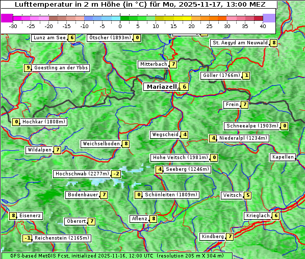 Temperatur, 17. 11. 2025