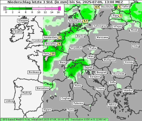 Niederschlag, 6. 7. 2025