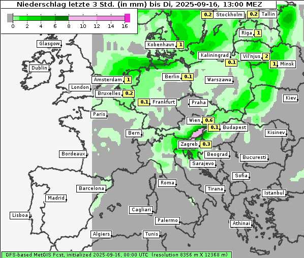 Niederschlag, 16. 9. 2025