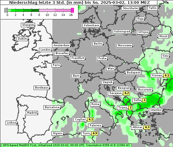 Niederschlag, 2. 3. 2025