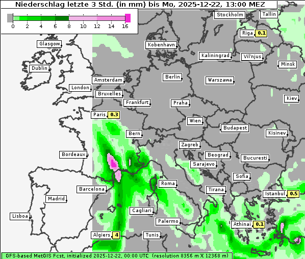 Niederschlag, 22. 12. 2025