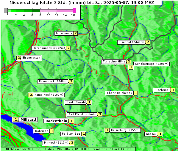 Niederschlag, 7. 6. 2025