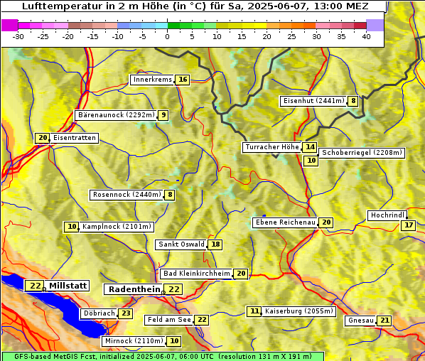 Temperatur, 7. 6. 2025