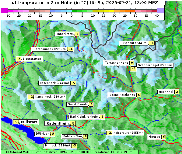 Temperatur, 21. 2. 2026
