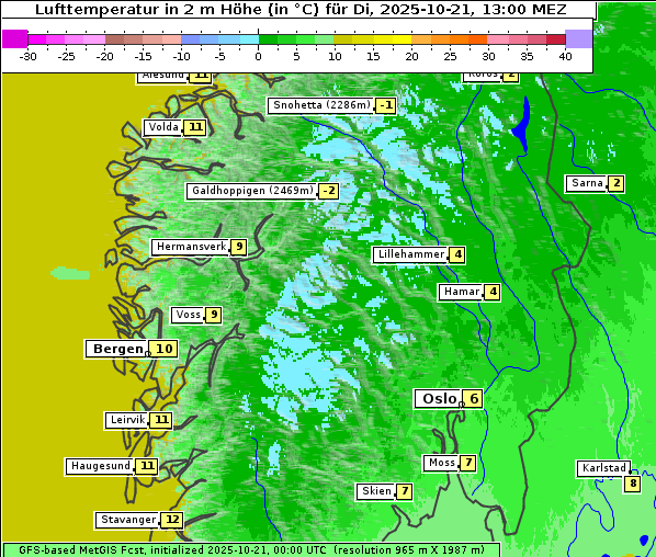 Temperatur, 21. 10. 2025