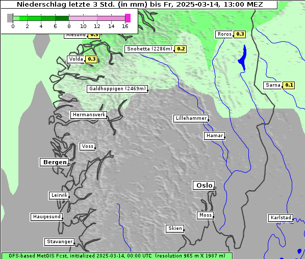 Niederschlag, 14. 3. 2025