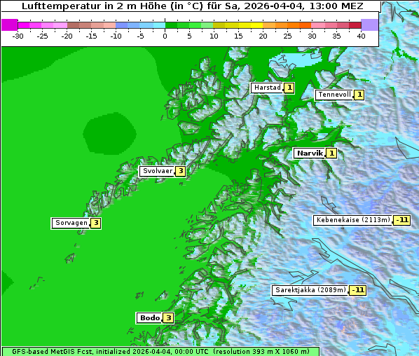 Temperatur, 4. 4. 2026