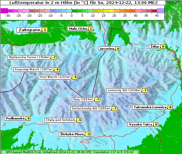 Temperatur, 22. 12. 2024